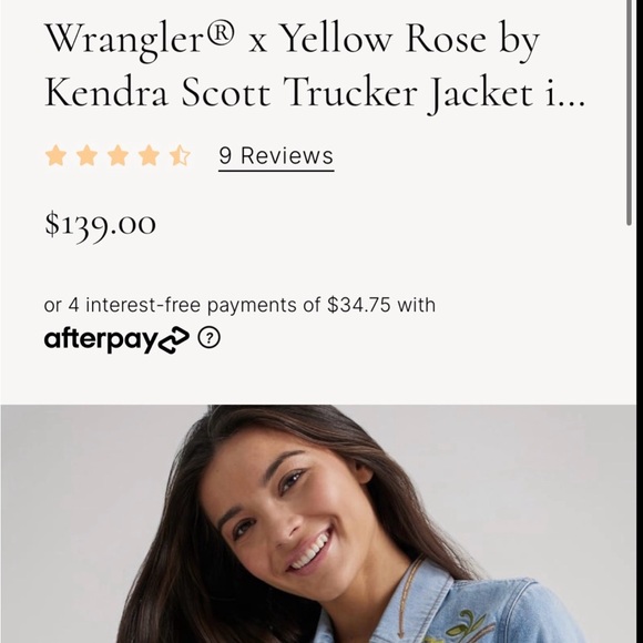 Wrangler x Kendra Scott Blue and Yellow Jean Jacket Classic Denim Style - Picture 2 of 3